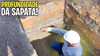 PROFUNDIDADE IDEAL DA SAPATA EM TERRENO ATERRADO?! | #03