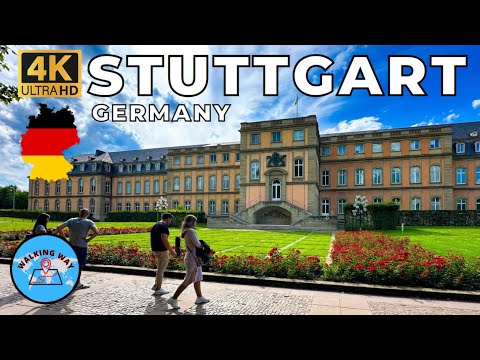 Stuttgart, Germany Walking Tour (EURO 2024 vibes) with Relaxing Music - 4K 60fps