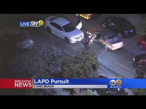 Stolen Car Pursuit Ends In Long Beach Thanks To Car Blocking Street