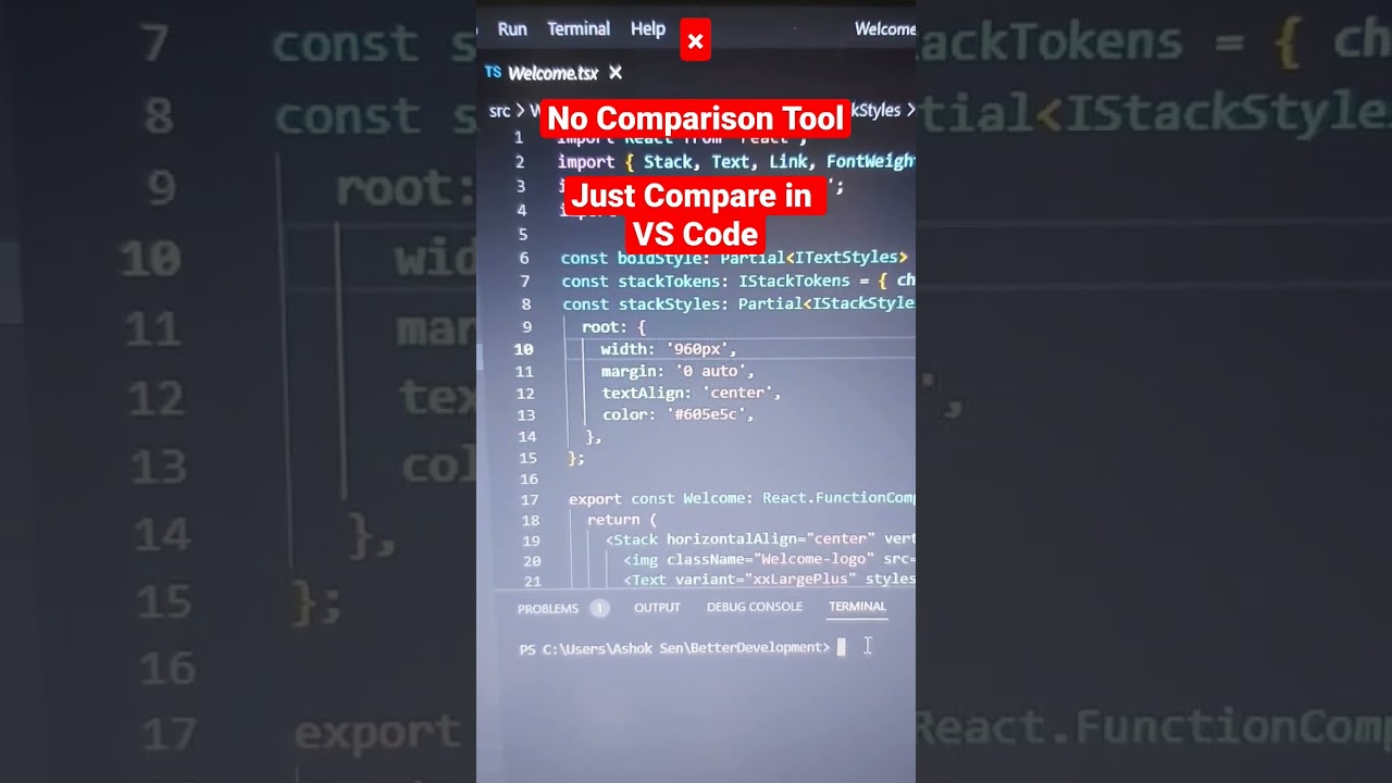 ☄☄Compare two files with VS Code #coding #programming #developer #softwareengineer