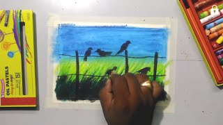preview picture of video 'Nature/scenary/landscape Oil pastel drawing for beginners-6|Mr.Thinker|Pastel Techniques.'