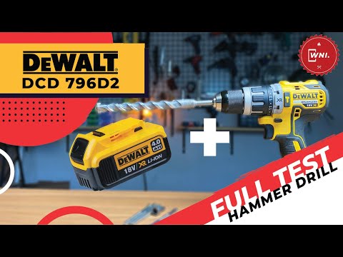 Smūginis suktuvas - gręžtuvas DeWalt DCD796D2-QW, 18V, 70Nm, 2x2.0Ah video