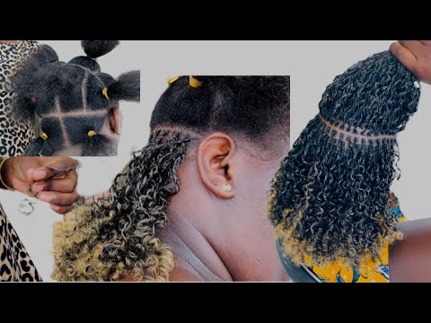 How to micro twist with curly hair #minitwist...
