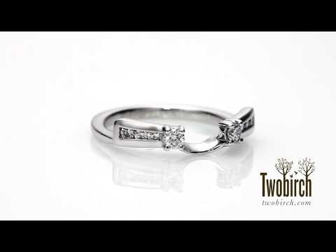 0.26 ct. Channel and Prong Round Stone Ring Wrap Enhancer - TwoBirch  TB-WRAP-0087-WG-E