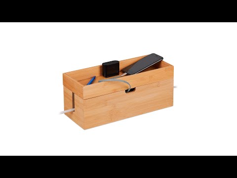 Kabelbox aus Bambus Braun - Bambus - 34 x 14 x 14 cm