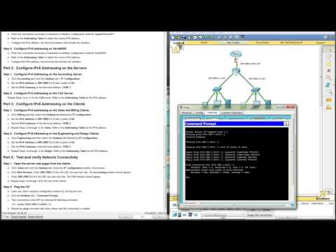7.2.4.9 PACKET TRACER:  CONFIGURING IPV6 ADDRESSING PART 2