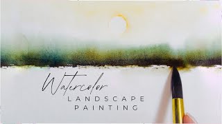 Watercolor Landscape in 5 Minutes | Easy Watercolor Painting Tutorial