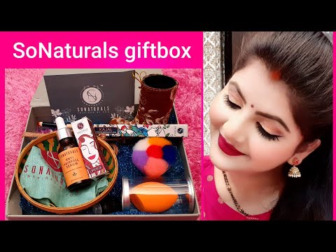 Sonaturals send this gift box to me | unboxing | RARA | skincare haircare makeup | brush & blender | Video