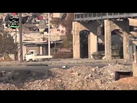 تفجير دبابة لقوات النظام من قبل كتيبة عيسى بن مريم في المتحلق الجنوبي في مدينة دمشق