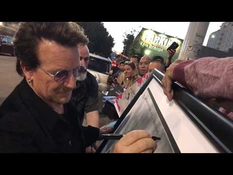 Bono signing for Byron, 5.23.17, Jimmy Kimmel Live
