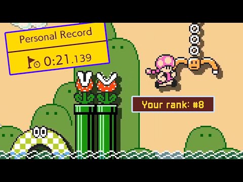 I Reached TOP 10 in the New Ninji Speedruns (Swinging Claw Flyway) — Super Mario Maker 2