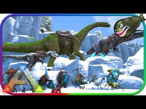Ark: Survival Evolved | Taming all Glacial & Terrestrial Pugnacia Dinos #13 (Modded Ark Poopcano)