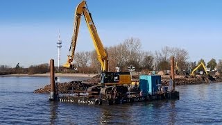 preview picture of video 'Wedel, Schulau, Hafenmole, Bagger im Schulauer Hafen - Full HD (1080p) Videobild'