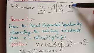 formation of partial differential equations by eliminating arbitrary constants || pde || calculus