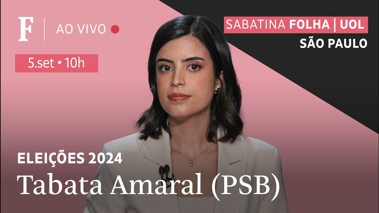Tabata Amaral (PSB) participa de sabatina Folha/UOL com candidatos sobre temas de São Paulo