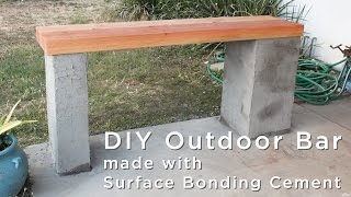 How to make an outdoor bar using surface bonding cement