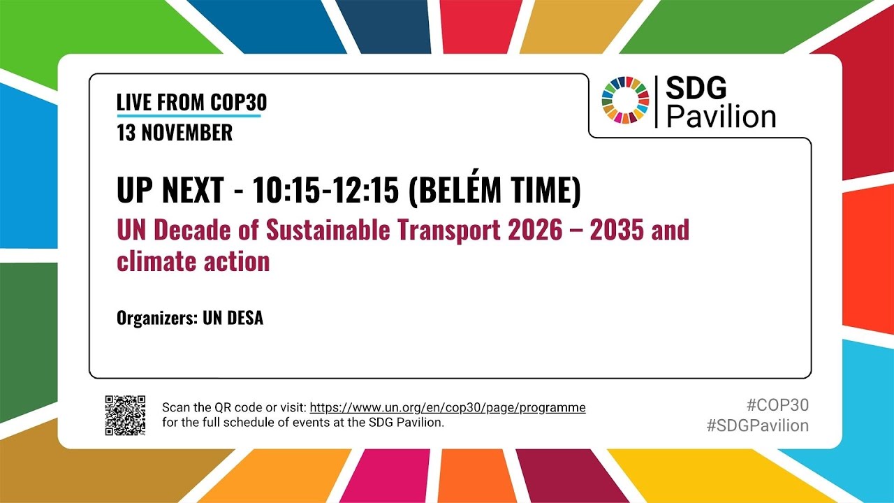 Nov 13 - UN Decade of Sustainable Transport 2026 – 2035 and climate action - Panel 1