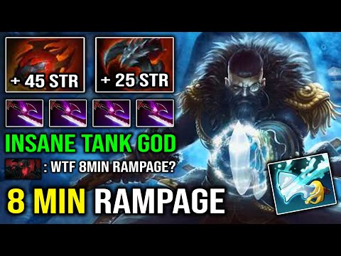 WTF 8 MIN RAMPAGE - Incredible Tidebringer Kunkka Insane Tank Heart + Satanic 7.30c Dota 2
