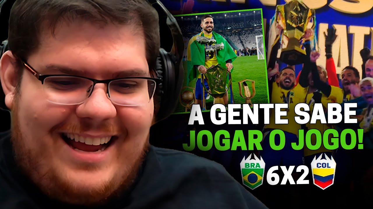 CASIMIRO REAGE: BRASIL 6 X 2 COLÔMBIA - COPA DO MUNDO KINGS LEAGUE (É CAMPEÃO) | Cortes do Casimito