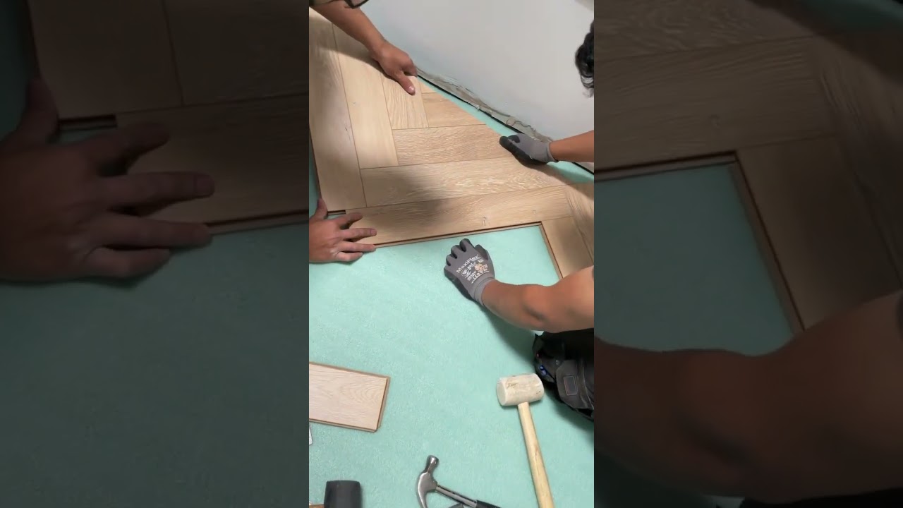 Perfect Herringbone Pattern: Laminate Floor Installation Before & After! #flooringsurgeons #ukhomes