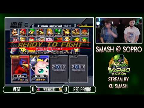 SoPro 34 SSBM - Vest (Falco, C. Falcon) Vs. Red Panda (Jigglypuff) Winners Round 1