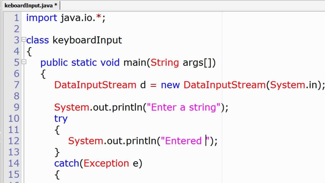 To Read User Keyboard Input: Java