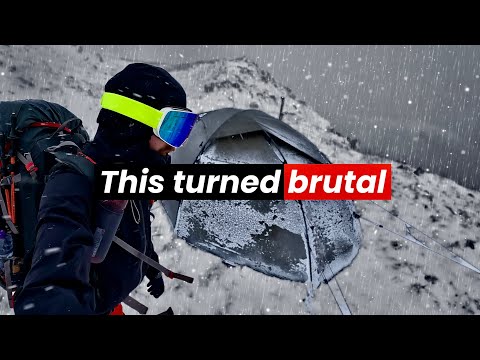 ❌ ⚠️ BRUTAL WIND & SNOW STORM CAMPING 👀 YELLOW WEATHER WARNING