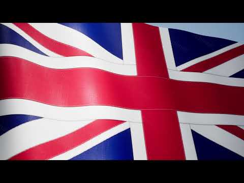 UK Flag. United Kingdom Unionjack Flag Waving Loop Animation 4K