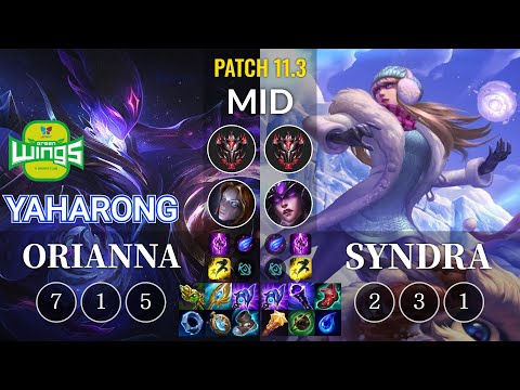 JAG Yaharong Orianna vs Syndra Mid - KR Patch 11.3
