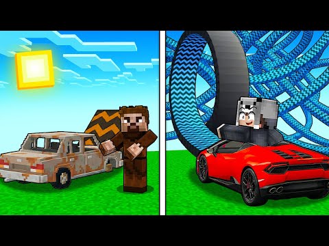 ZENGİN VS FAKİR ARABA RAMPA YARIŞI - Minecraft