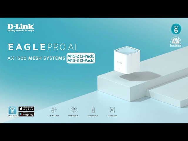 WiFi Mesh D-Link Eagle Pro AI 3 Nós 1500 Mbps 500 m² com IA e controlo por voz video