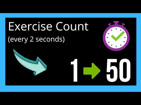 50 count from 1 to 50 every 2 seconds. Exercise count or training count.