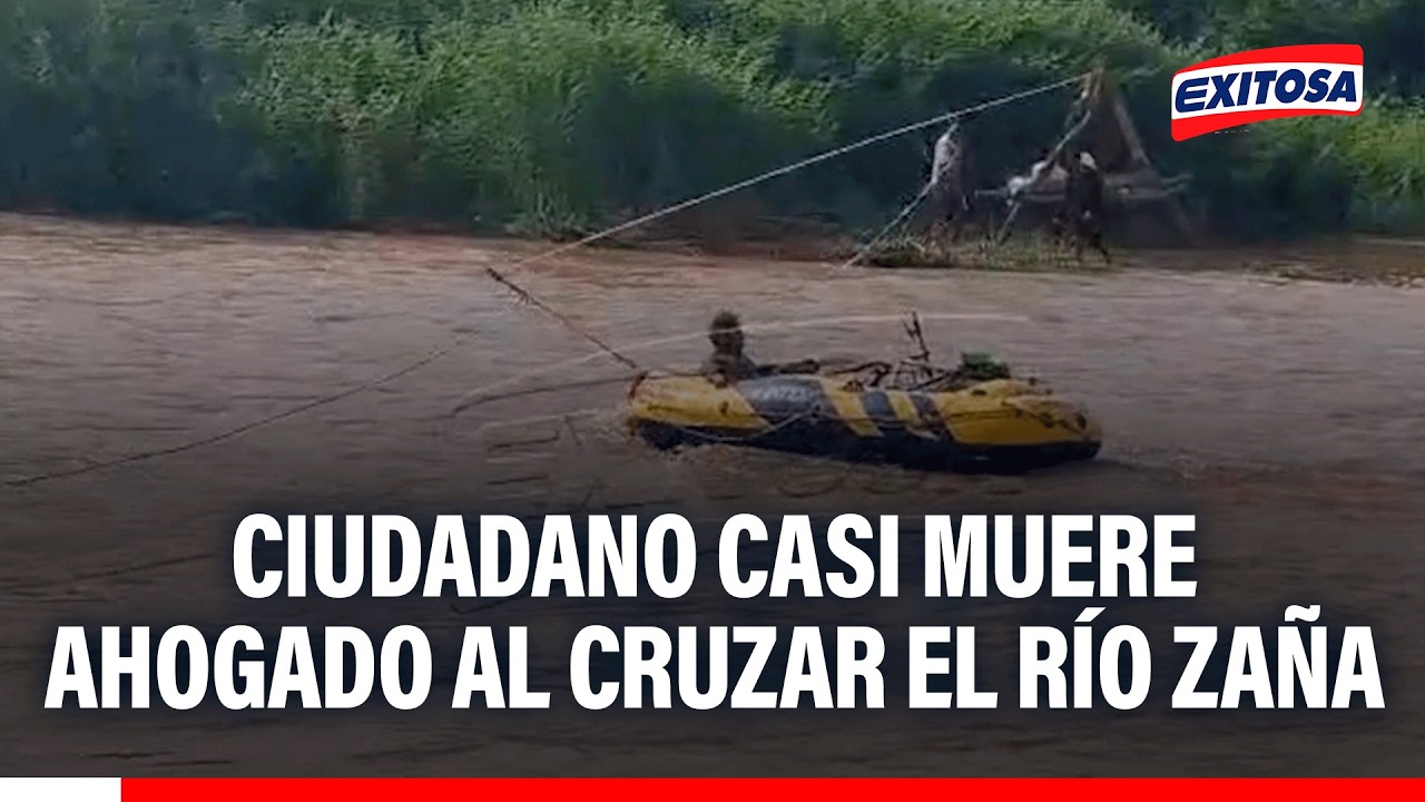 🔴🔵 Chiclayo: Ciudadano casi muere ahogado al cruzar el río Zaña
