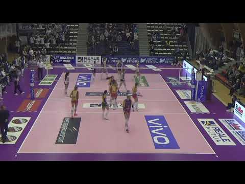 Elena Perinelli (#3 Blue/White Jersey) - Chieri VS Monza (2, 3 set)