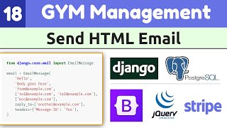 Send html email via Django EmailMessage Object | Django Full Course: Gym Management System #18