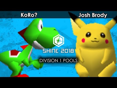 Smash 64:  PEPIS | KoRo? (Yoshi) V Josh Brody (Pikachu/Fox) - Shine 2018 Tournament