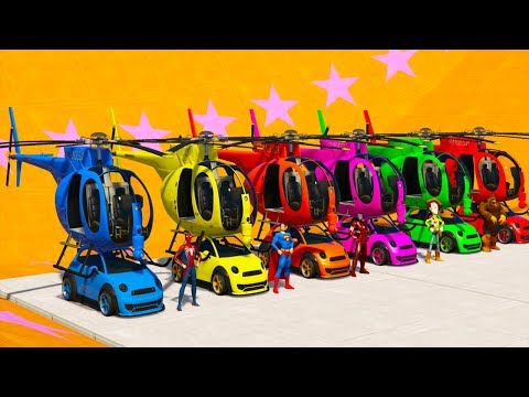 Biggest Airplane Transportation Color Truck with Small Cars