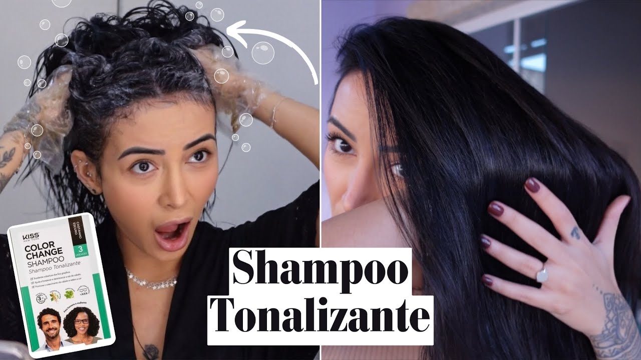 TESTEI UM TONALIZANTE EM SHAMPOO! PRETO - Kiss New York