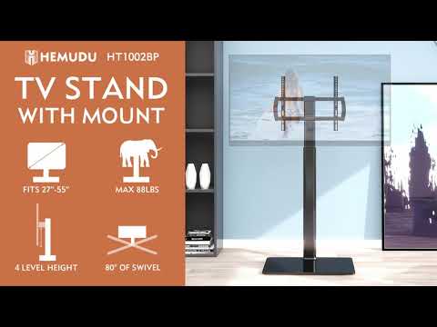 HT1002B Universal TV Stand with Mount 80 Degree Swivel Height Adjustable and Tilt Function