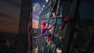 Spider-Man Saves Kitten with Web Shooters! | #spiderman #kitten #rescue #shorts #viral