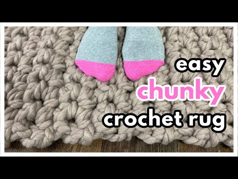 Easy Crochet Rug with Super Chunky Yarn