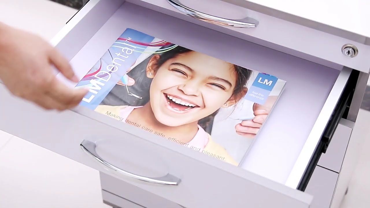 Dental NW-P4 Acrylic Mobile Cart Cabinet With Four Drawers & Two Instrument Tray