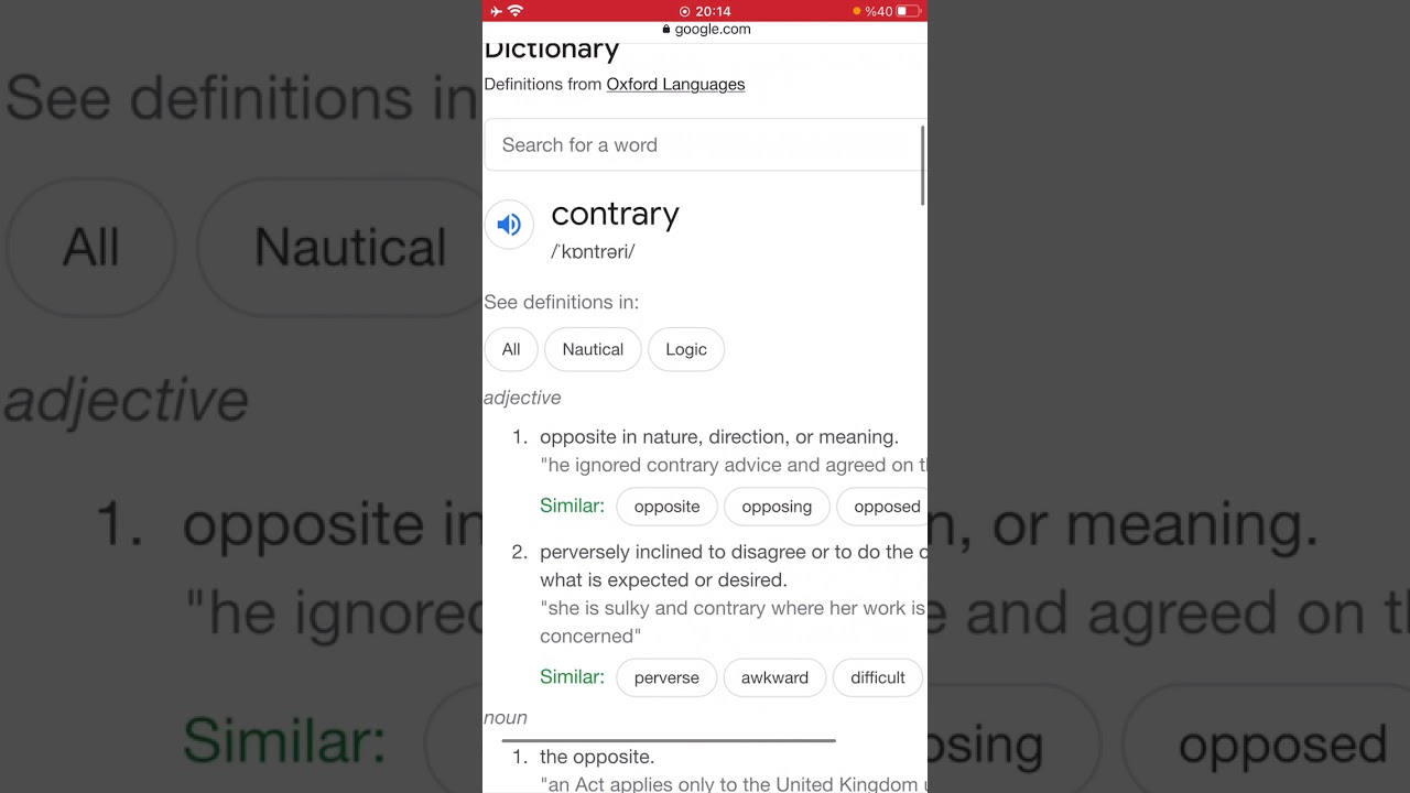 Contrary Meaning