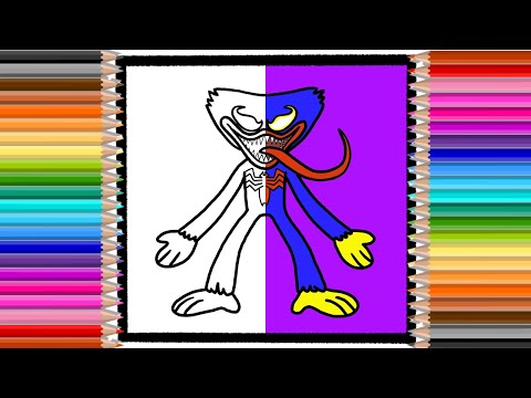 Huggy Wuggy Venom Coloring Pages | Huggy Wuggy Coloring Pages | Coloring Pages Channel