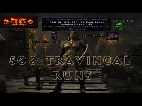 Diablo 2 Resurrected (D2R) - 500 Travincal Runs Drop HIGHLIGHTS [An INSANE Skiller Drops]