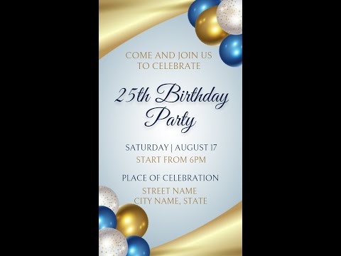 Free 25th Birthday Invitation Video Template (Customizable) - FlexClip