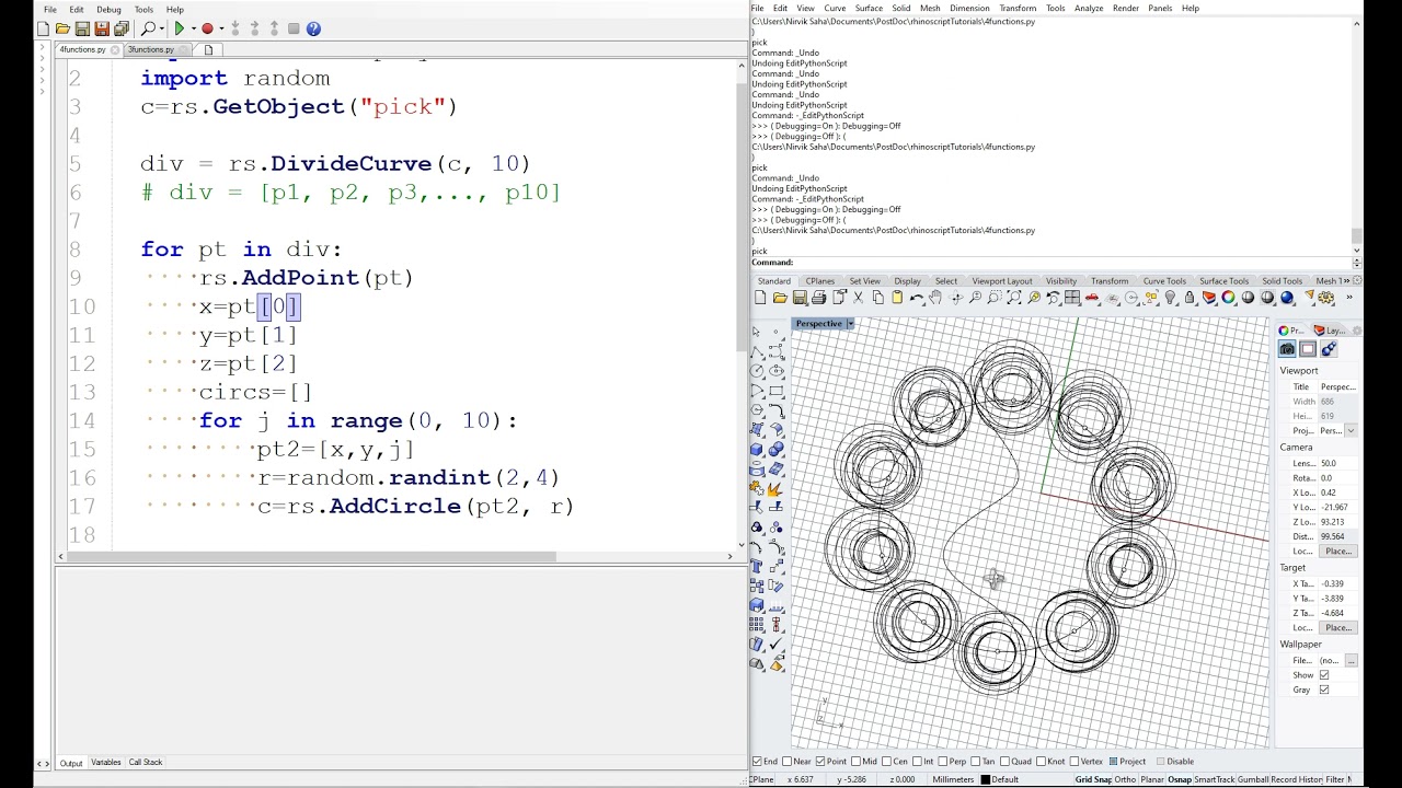 3. Learn Rhinoscript Python - more functions & geometry