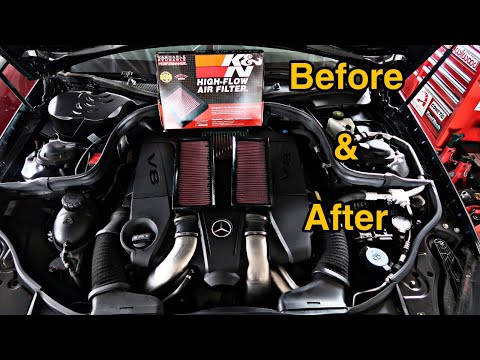 K&N Drop-in Filters Install / Mercedes CLS 550 / Before & After Revs & Pulls * EP 73 ***