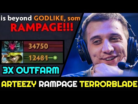 ARTEEZY Terrorblade Rampage Again — 3x Outfarm 7.28 Broken Hero Hoodwink Dota 2