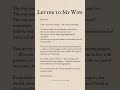 Letter to my wife 💕💕💌